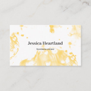 Yellow Watercolor Business Owner Card