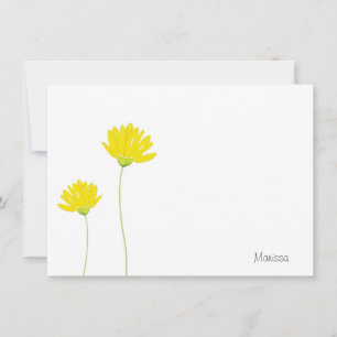 Yellow Watercolor Daisies Card