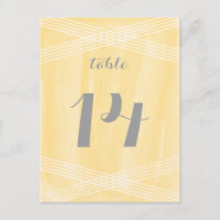 Yellow Watercolor Deco Table Number