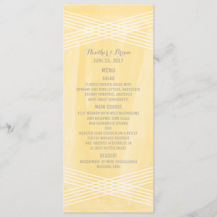 Yellow Watercolor Deco Wedding Menu
