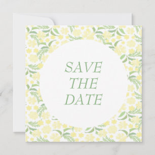 Yellow Watercolor Elegant Floral Wedding  Save The Date