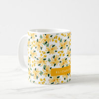 Yellow Watercolor Floral Garden Personalised