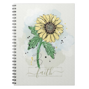 Yellow Watercolor Flower Faith Notebook
