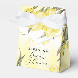  Yellow Watercolor Flowers Baby Shower  Favour Box