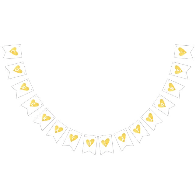 Yellow Watercolor Heart Banner (All)