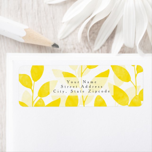Yellow Watercolor Leaves Label (Insitu)