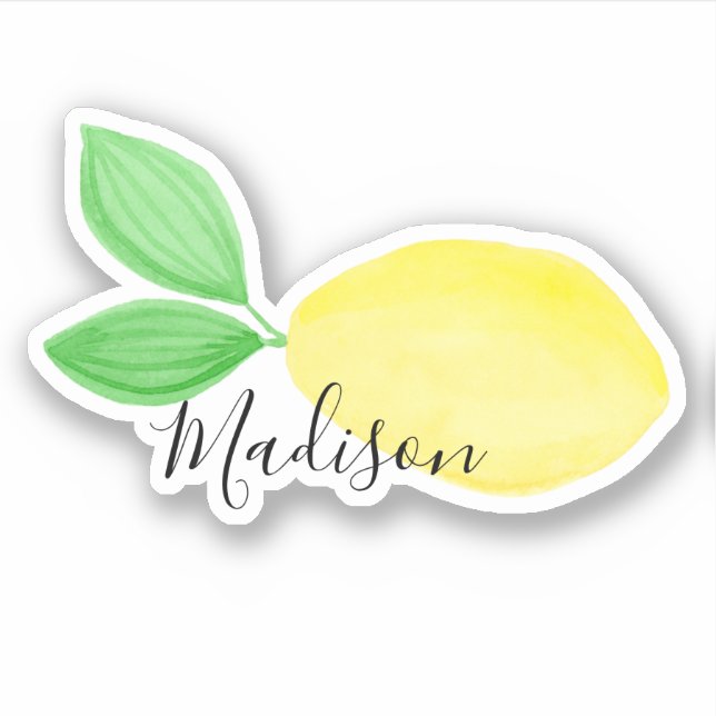 Yellow Watercolor Lemon Name (Front)