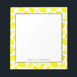 Yellow Watercolor Lemon Pattern Personalised Notepad<br><div class="desc">Customisable lemon notepad. It features a bright yellow lemon pattern. Personalise by adding names and other details This lemon pattern notepad is perfect as a gift.</div>