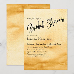 Yellow Watercolor Ombre Bridal Shower Invitation