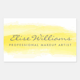 Yellow Watercolor Rectangular Sticker