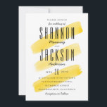 Yellow Watercolor Stripes Wedding Invitation<br><div class="desc">A modern wedding invitation features yellow watercolor stripes background.</div>