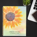 Yellow Watercolor Sunflower Appointments Planner<br><div class="desc">This country style botanical appointments planner is decorated with a yellow sunflower on a watercolor background.
Easily customisable.
Use the Design Tool to change the text size,  style,  or colour.
As we create our artwork you won't find this exact image from other designers.
Original Watercolor © Michele Davies.</div>