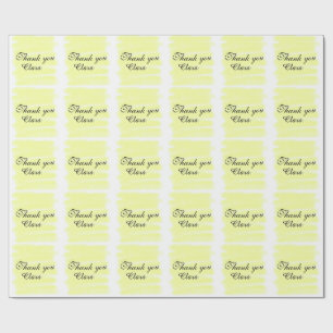 Yellow watercolor thank you pastel add name retro  wrapping paper