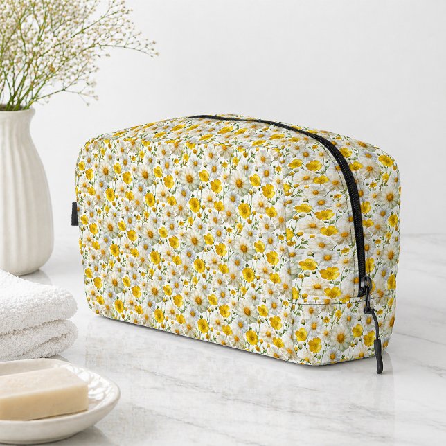 Yellow Watercolor Wildflower Pattern Dopp Kit (Creator Uploaded)