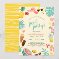 Yellow | Watermelon Pineapple Tropical Pool Party
