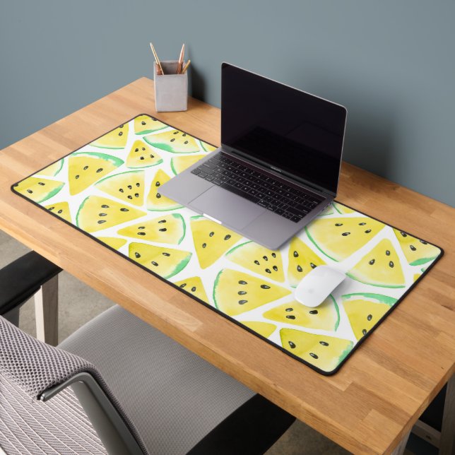 Yellow watermelon slices pattern wrapping paper desk mat (Office 2)