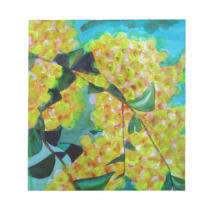 Yellow Wattle native Australian flower art Notepad