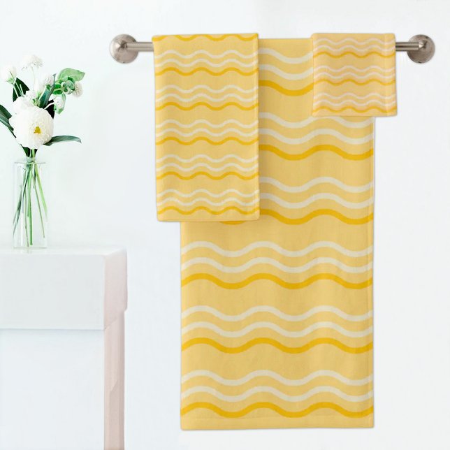 Yellow Wave Pattern Towel (Creator Uploaded)