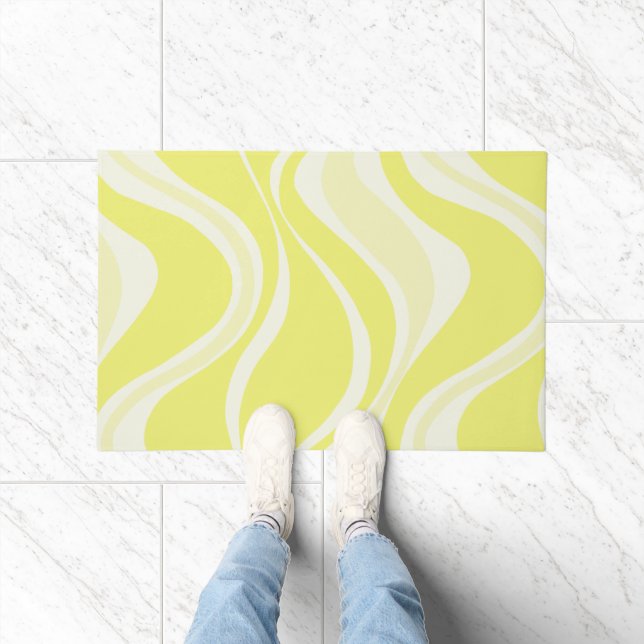 Yellow Waves Door Mat (Indoor)