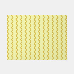 Yellow Wavy Stripe Minimalist Modern Entryway  Doormat