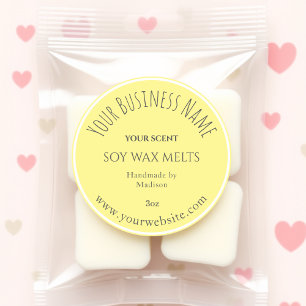 Yellow Wax Melt Business Product Label Sticker