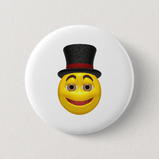 Yellow wearing a top hat 6 cm round badge