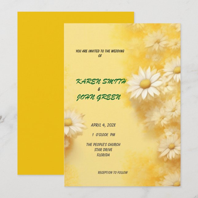 YELLOW WEDDING INVITATION (Front/Back)