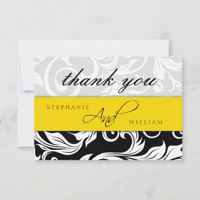 Yellow Wedding Thank You Card (Front)