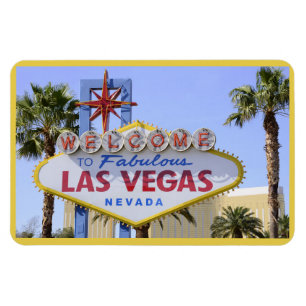 Yellow Welcome Sign Nevada Las Vegas Magnet