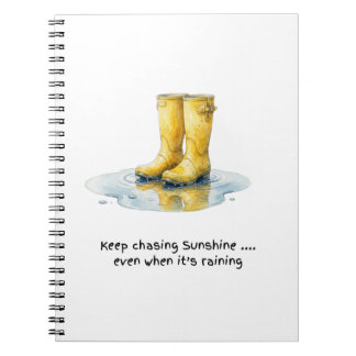 Yellow Wellie Boots Watercolour Art Notebook