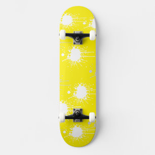Yellow Whie Blush Abstract Skateboard Deck