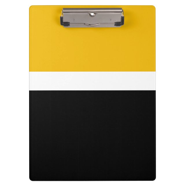 Yellow White Black Colour Block Style Design  Clipboard (Front)