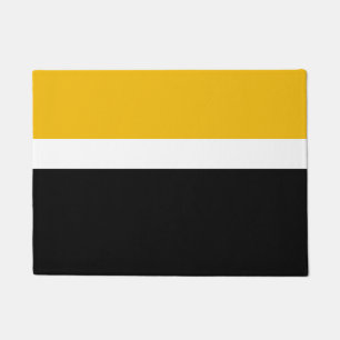 Yellow White Black Colour Block Style Design Doormat