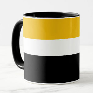 Yellow White Black Colour Block Style Design Mug