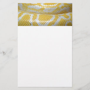 YELLOW WHITE BOA SNAKE SKIN TEXTURES REPTILES PATT STATIONERY