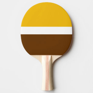Yellow White Brown Plain Colour Block Design Ping Pong Paddle