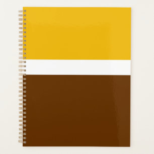 Yellow White Brown Plain Colour Block Design Planner