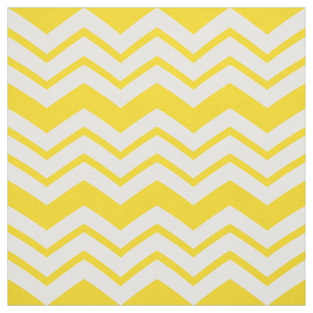 Yellow White Chevron Zigzag Pattern Design  Fabric (Swatch)