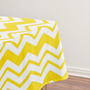 Yellow White Chevron Zigzag Pattern Design  Tablecloth