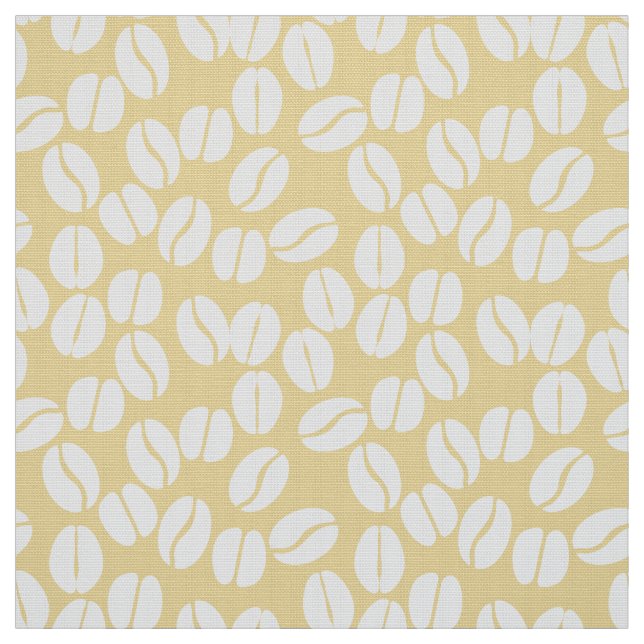 yellow white coffee beans pattern fabric (Swatch)