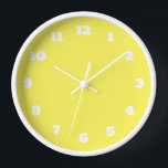 Yellow White Colourful Bright Custom Colour Decor Clock<br><div class="desc">Printed in classy yellow and white custom colour background! You may change colours as you wish!</div>