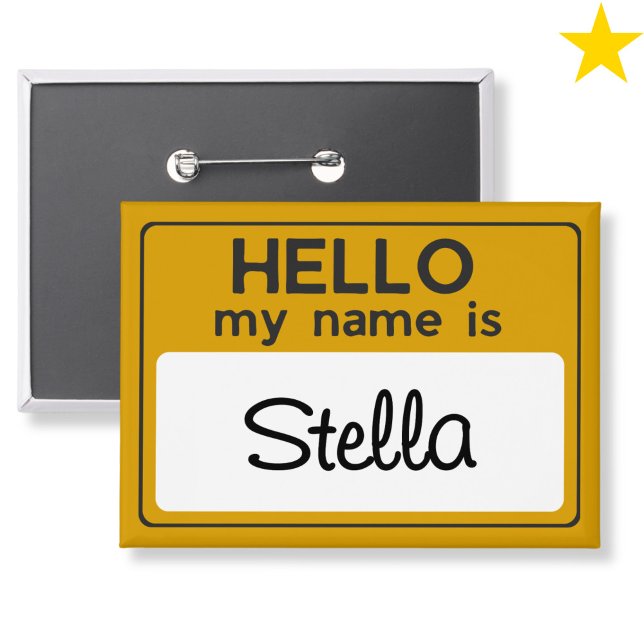 Yellow White Custom Name Hello My Name Is (Creator Uploaded)