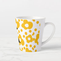 Yellow white daisy floral pattern add monogram mus