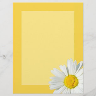 Yellow & White Daisy Personalised Stationary Paper