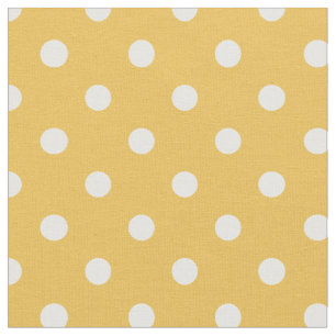 Yellow & White Dots   Fabric