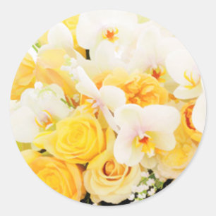 Yellow & White Floral Envelope Seal Stickers