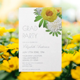 Yellow & White Floral Graduation Party