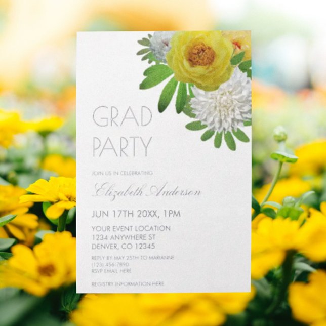 Yellow & White Floral Graduation Party (Creator Uploaded)