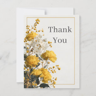 Yellow & White Floral Thank You Card