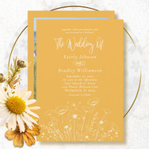 Yellow White Floral Wildflower Simple Wedding